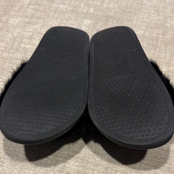 Givenchy Black Fur Slide Sandals - Picture 3 of 5